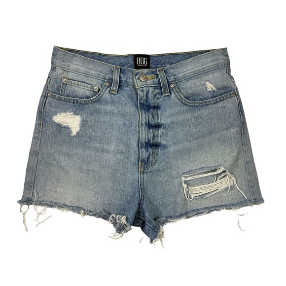 Urban Outfitters BDG Jean Shorts  Womens 27  Girlfriend High Rise Distressed Den - Picture 1 of 9